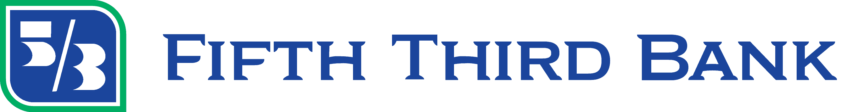 The Fifth Third Bank logo features a blue and white 5/3 symbol inside a green-outlined square, followed by the words Fifth Third Bank in bold blue uppercase letters, supporting community efforts like Food 2 Families.