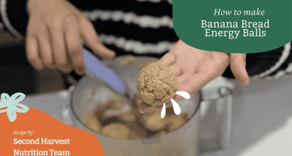 Holding a ball of banana bread dough