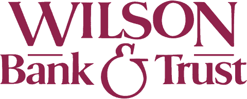 Wilson Bank & Trust logo displayed in large, bold maroon text on a transparent background.