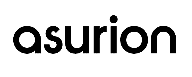The image shows the black, lowercase logo text asurion on a white background.