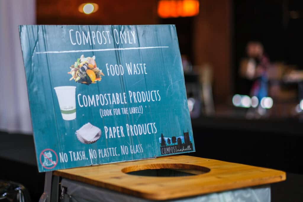 A compost bin at Generous Helpings that shows why Composting Matters.