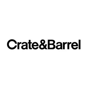 The Crate & Barrel logo featuring the brand name in bold, black, sans-serif font on a white background.