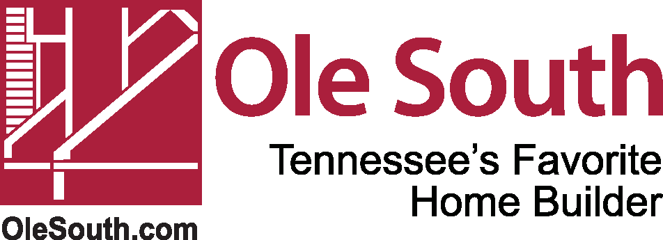Ole South logo with a red graphic of a house frame on the left and the text Ole South Tennessees Favorite Home Builder and OleSouth.com on the right.