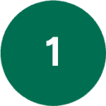 A green circle with a white number 1 in the center.