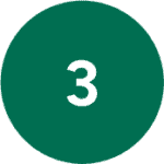 A green circle with the white number 3 centered inside.